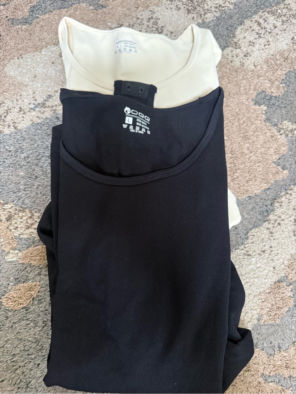 Black & Cream Scoop Neck Bodysuits NWOT